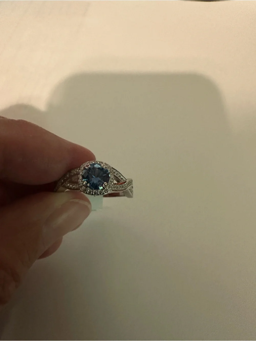 Unicorn Favorite Sterling Silver Ring with Aqua Blue Stone - Size 8